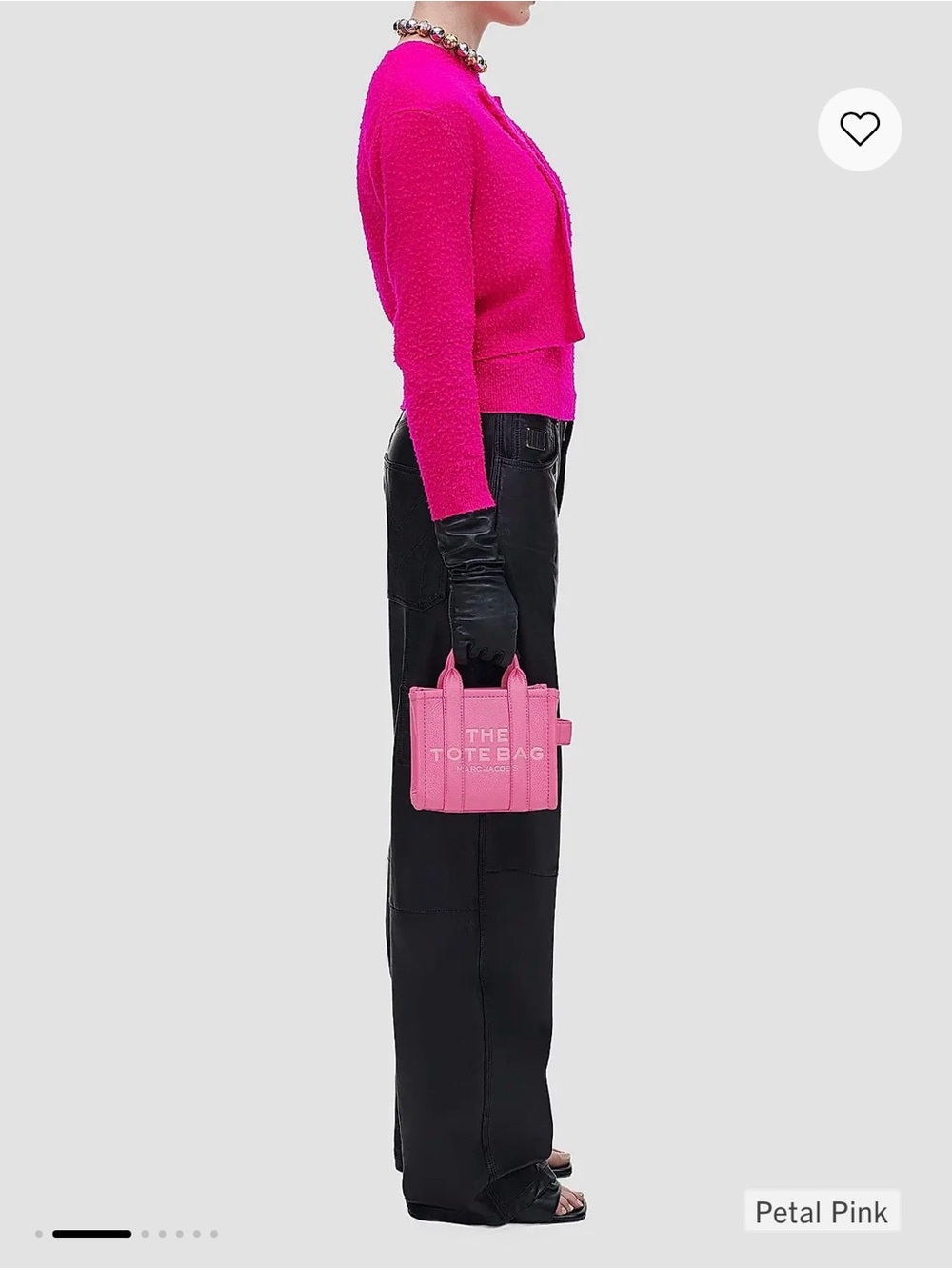 Marc Jacobs Pink Pebbled Leather The Tote Bag - Picture 2 of 4